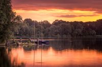 Kralingen plas Kralingse bos zonsopkomst water spiegeling uitkijktoren